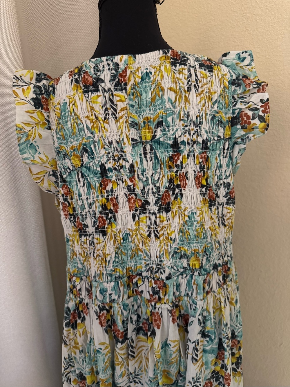 Anthropologie The Peregrine Midi Dress 2X Floral Boho Smocked Cottagecore - Picture 10 of 11